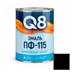 Эмаль алкидная для дерева и металла Formula Q8 ПФ-115 износостойкая глянцевая черная 0,9 кг