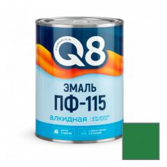 Эмаль алкидная для дерева и металла Formula Q8 ПФ-115 износостойкая глянцевая ярко-зеленая 0,9 кг