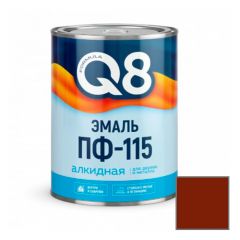 Эмаль алкидная для дерева и металла Formula Q8 ПФ-115 износостойкая глянцевая коричневая 0,9 кг