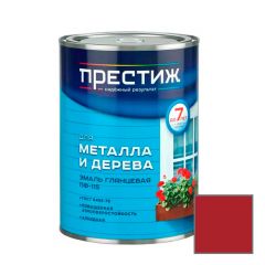 Эмаль алкидная для дерева и металла Престиж Standart ПФ-115 атмосферостойкая красная 0,9 кг