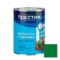 Эмаль алкидная для дерева и металла Престиж Standart ПФ-115 атмосферостойкая зеленая 0,9 кг