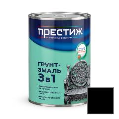 Грунт-эмаль алкидная по ржавчине 3 в 1 Престиж полуглянцевая шоколадная 0,9 кг