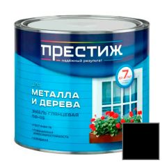 Эмаль алкидная для дерева и металла Престиж Standart ПФ-115 атмосферостойкая черная 1,9 кг