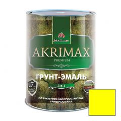 Грунт-эмаль алкидная Akrimax Premium быстросохнущая по ржавчине матовая желтая 0,8 кг