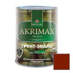 Грунт-эмаль алкидная Akrimax Premium быстросохнущая по ржавчине матовая красно-коричневая 1,7 кг
