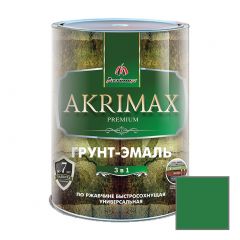 Грунт-эмаль алкидная Akrimax Premium быстросохнущая по ржавчине матовая темно-зеленая 0,8 кг