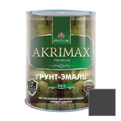 Грунт-эмаль алкидная Akrimax Premium быстросохнущая по ржавчине матовая темно-серая 0,8 кг