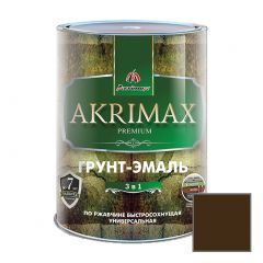 Грунт-эмаль алкидная Akrimax Premium быстросохнущая по ржавчине матовая шоколад 0,8 кг