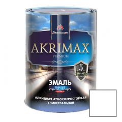 Эмаль алкидная Akrimax Premium ПФ-115 Белая 1,7 кг