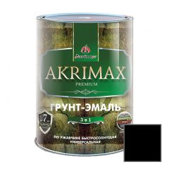 Грунт-эмаль алкидная Akrimax Premium быстросохнущая по ржавчине глянцевая черная 1,7 кг