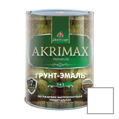 Грунт-эмаль алкидная Akrimax Premium быстросохнущая по ржавчине глянцевая белая 0,8 кг