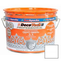 Грунт-эмаль по ржавчине Decotech Professional 3 в 1 Белый 10 л