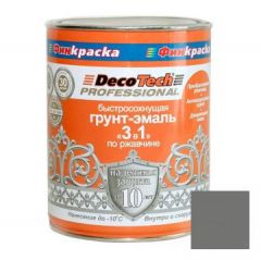 Грунт-эмаль по ржавчине Decotech Professional 3 в 1 Графит RAL 7024 0,8 л