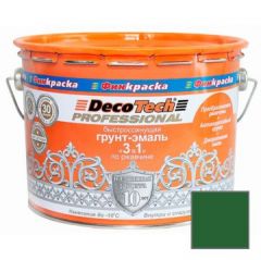 Грунт-эмаль по ржавчине Decotech Professional 3 в 1 Зеленый RAL 6005 10 л