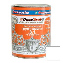 Грунт-эмаль по ржавчине Decotech Professional 3 в 1 Белый 0,8 л