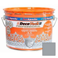 Грунт-эмаль по ржавчине Decotech Professional 3 в 1 Серый RAL 7004 10 л