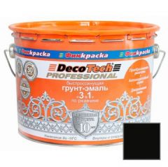 Грунт-эмаль по ржавчине Decotech Professional 3 в 1 Черный RAL 9005 10 л