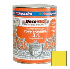 Грунт-эмаль по ржавчине Decotech Professional 3 в 1 Ярко-желтый RAL 1021 0,8 л