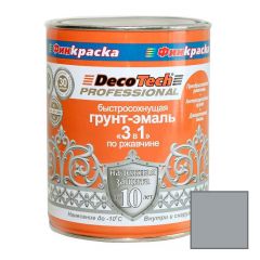 Грунт-эмаль по ржавчине Decotech Professional 3 в 1 Серый RAL 7004 0,8 л