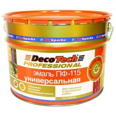 Эмаль алкидная Decotech (Декотех) Professional ПФ-115 Шоколадно-коричневая RAL 8017 глянцевая 10 кг