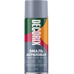 Эмаль аэрозольная Decorix (Декорикс) акриловая серая матовая 520 мл