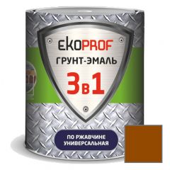 Грунт-эмаль алкидная Ekoprof 3 в 1 по ржавчине глянцевая коричневая 1,7 кг