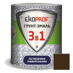 Грунт-эмаль алкидная Ekoprof 3 в 1 по ржавчине глянцевая шоколадная 1,7 кг