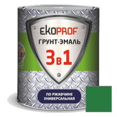 Грунт-эмаль алкидная Ekoprof 3 в 1 по ржавчине глянцевая зеленая 1,7 кг