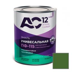 Эмаль алкидная Сайвер ПФ-115 АС12 универсальная полуглянцевая зеленая 1,8 кг
