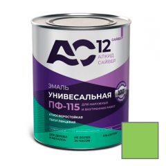 Эмаль алкидная Сайвер ПФ-115 АС12 универсальная полуглянцевая салатная 0,8 кг