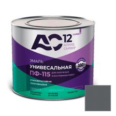 Эмаль алкидная Сайвер ПФ-115 АС12 универсальная полуглянцевая серая 5 кг