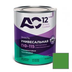 Эмаль алкидная Сайвер ПФ-115 АС12 универсальная полуглянцевая ярко-зеленая 0,8 кг