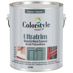 Эмаль акриловая Colorstyle Ultratrim Acrylic Polyurethane Wood & Metal Enamel Matt CS584 по дереву и металлу матовая белая 0,75 л