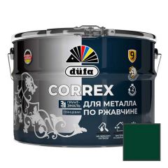 Грунт-эмаль для металла по ржавчине 3-в-1 Dufa (Дюфа) Correx глянцевая RAL-6005 Зеленая мох 10 л