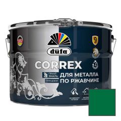 Грунт-эмаль для металла по ржавчине 3-в-1 Dufa (Дюфа) Correx глянцевая RAL-6029 Зеленая 10 л