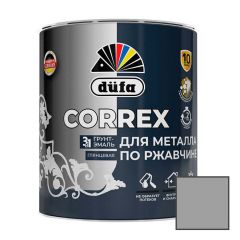 Грунт-эмаль для металла по ржавчине 3-в-1 Dufa (Дюфа) Correx глянцевая RAL-7004 Серая 0,75 л