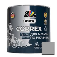 Грунт-эмаль для металла по ржавчине 3-в-1 Dufa (Дюфа) Correx глянцевая RAL-7004 Серая 2 л