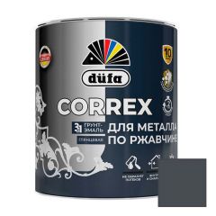 Грунт-эмаль для металла по ржавчине 3-в-1 Dufa (Дюфа) Correx глянцевая RAL-7024 Графитовая серая 0,75 л