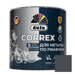 Грунт-эмаль для металла по ржавчине 3-в-1 Dufa (Дюфа) Correx глянцевая RAL-7024 Графитовая серая 2 л