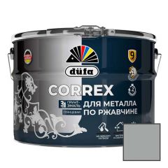 Грунт-эмаль для металла по ржавчине 3-в-1 Dufa (Дюфа) Correx глянцевая RAL-9006 Серебристая 10 л