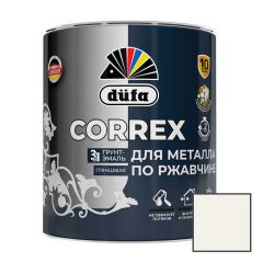Грунт-эмаль для металла по ржавчине 3-в-1 Dufa (Дюфа) Correx глянцевая RAL-9010 Белая 0,75 л