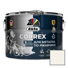 Грунт-эмаль для металла по ржавчине 3-в-1 Dufa (Дюфа) Correx глянцевая RAL-9010 Белая 10 л