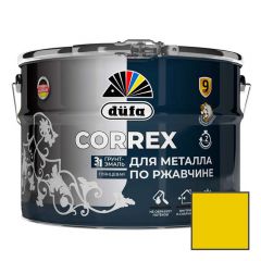 Грунт-эмаль для металла по ржавчине 3-в-1 Dufa (Дюфа) Correx глянцевая RAL-1021 Желтая 10 л