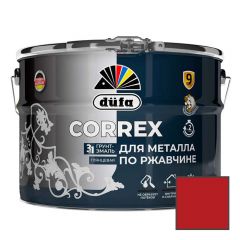Грунт-эмаль для металла по ржавчине 3-в-1 Dufa (Дюфа) Correx глянцевая RAL-3001 Красная 10 л