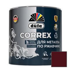 Грунт-эмаль для металла по ржавчине 3-в-1 Dufa (Дюфа) Correx глянцевая RAL-3005 Винно-красная 2 л