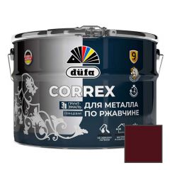 Грунт-эмаль для металла по ржавчине 3-в-1 Dufa (Дюфа) Correx глянцевая RAL-3005 Винно-красная 10 л