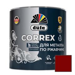 Грунт-эмаль для металла по ржавчине 3-в-1 Dufa (Дюфа) Correx глянцевая RAL-3011 Красно-коричневая 2 л