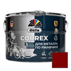 Грунт-эмаль для металла по ржавчине 3-в-1 Dufa (Дюфа) Correx глянцевая RAL-3011 Красно-коричневая 10 л