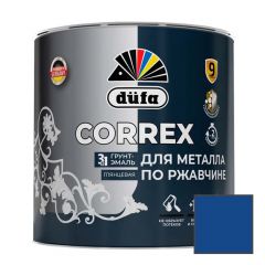 Грунт-эмаль для металла по ржавчине 3-в-1 Dufa (Дюфа) Correx глянцевая RAL-5005 Синяя 2 л