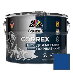 Грунт-эмаль для металла по ржавчине 3-в-1 Dufa (Дюфа) Correx глянцевая RAL-5005 Синяя 10 л